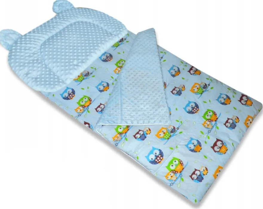 Best For Kids Schlafsack Set mit Bärenkissen und Beutel für Kindergarten und Camping
