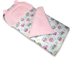 Best For Kids Schlafsack Set mit Bärenkissen und Beutel für Kindergarten und Camping