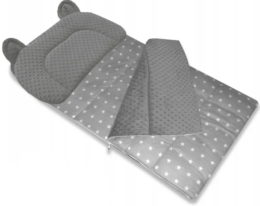 Best For Kids Schlafsack Set mit Bärenkissen und Beutel für Kindergarten und Camping