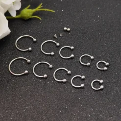 Besyvvin 10er Set Hufeisen Nasenring Lippenpiercing Helix Ring 1,2mm Piercing