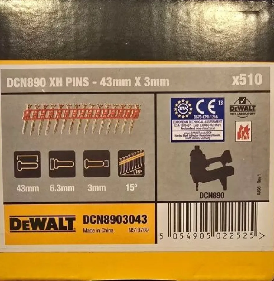 510 Betonnägel 3,0x43mm XH magaziniert für DeWalt DCN890 Akku Betonnagler C6