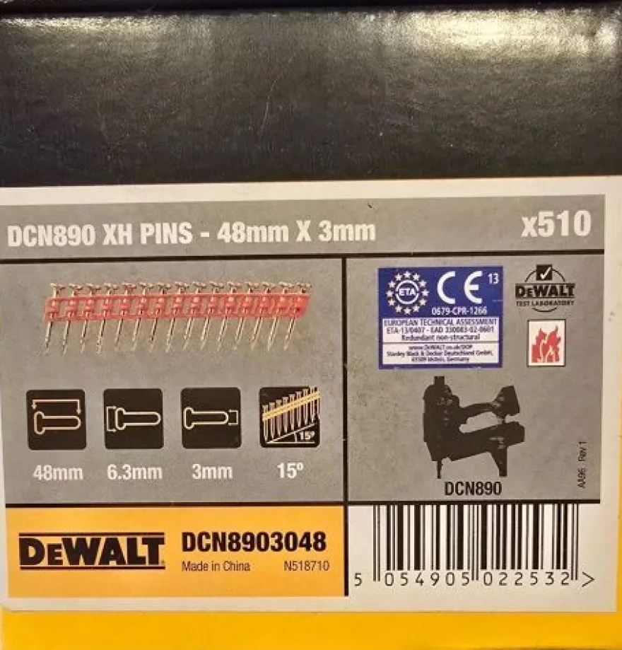 510 Betonnägel 3,0x48mm XH magaziniert für DeWalt DCN890 Akku Betonnagler C6