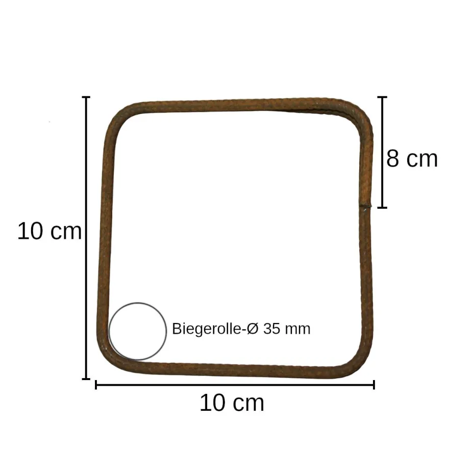 Betonstahl-Bügel Ø 8 mm - 10 x 10 cm, 60 Stück, Baustahl