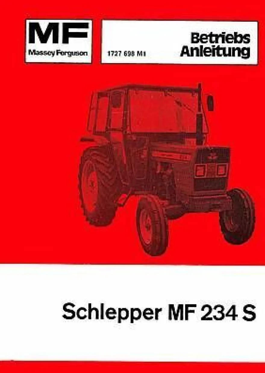 Betriebsanleitung Massey Ferguson MF234 S Ungebraucht