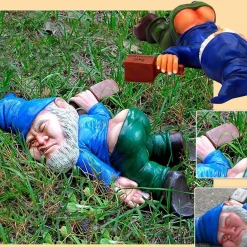 Betrunkener Gartenzwerg Harz Gartenfigur lustige Gartendeko