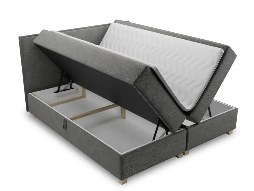 Bett FREN mit Bettkästen Boxspringbett Bonell-Matratze Doppelbett Topper Bettgestell