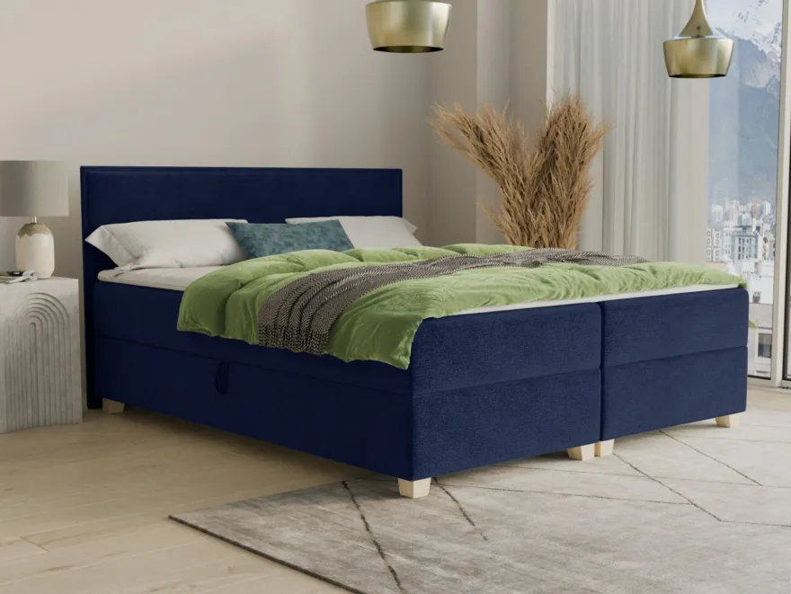 Bett FREN mit Bettkästen Boxspringbett Bonell-Matratze Doppelbett Topper Bettgestell
