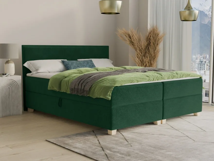 Bett FREN mit Bettkästen Boxspringbett Bonell-Matratze Doppelbett Topper Bettgestell