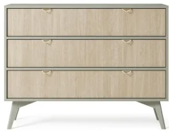 BETTSO Kommode 2 Regalen 3 Schränken Goldgriffe FIRR KSZ106 Grün + Herringbone