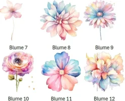 Bügelbild Bügelmotiv Blumen Rose Mohnblume Mädchen verschiedene Größen