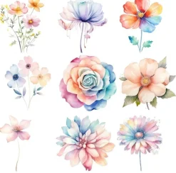 Bügelbild Bügelmotiv Blumen Rose Mohnblume Mädchen verschiedene Größen