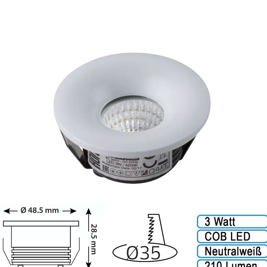 Bianca - 3 W LED Mini Spot inkl. Trafo rund Chrom/Weiß NW