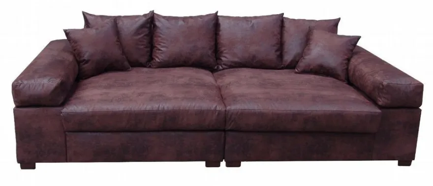Big Sofa Couchgarnitur Megasofa Riesensofa GULIA -Gobi 4 Vintage-Braun