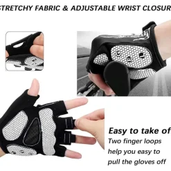 Bikingmoreok Fahrradhandschuhe Halbfinger Herren Damen Unisex Weiß S