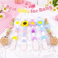 Bingtoo 2er Pack Baby Schnullerkette Silikon mit Sicherheitsclip - Ideal als