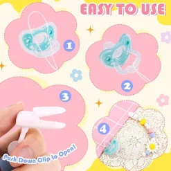 Bingtoo 2er Pack Baby Schnullerkette Silikon mit Sicherheitsclip - Ideal als
