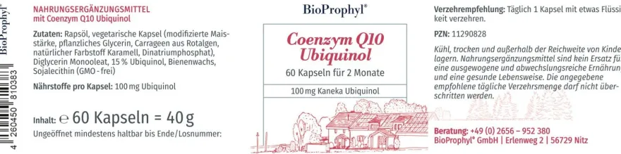 BioProphyl Coenzym Q10 Ubiquinol | 100 mg bioaktives Coenzym Q10 hochdosiert