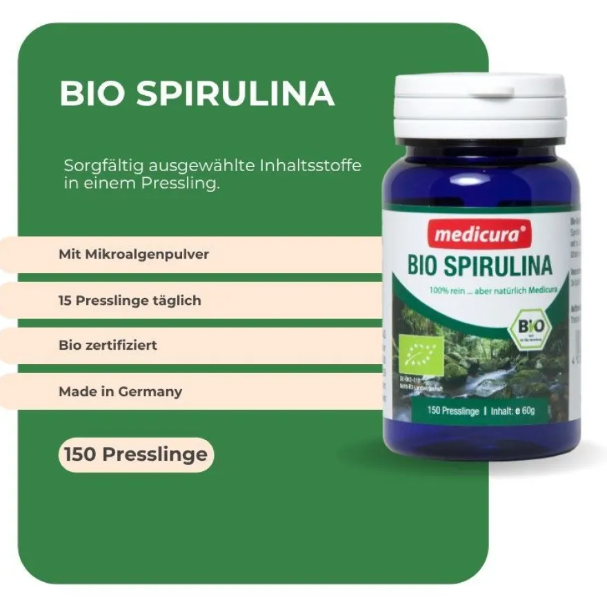 Bio Spirulina 100 % rein - 150 Presslinge