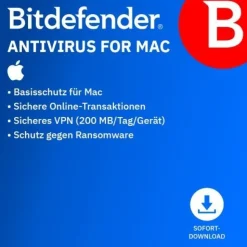 Bitdefender Antivirus FOR MAC / 3 Geräte / 2 Jahr / ESD