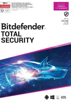 Bitdefender Total Security 2024 inkl. 200MB VPN, 3 Geräte, 18 Monate, Download