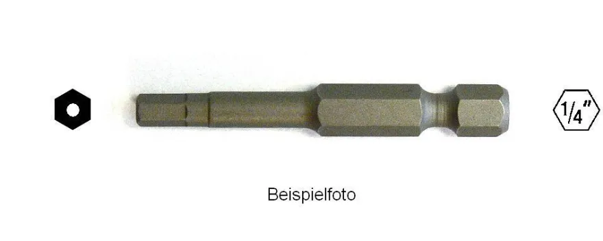 1 Bit Sechskant mit Loch 2 / 2,5 / 3 / 4 / 5 / 6 x 50 , S2-Stahl , Neu