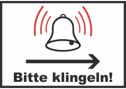 Bitte klingeln Richtungspfeil rechts Schild