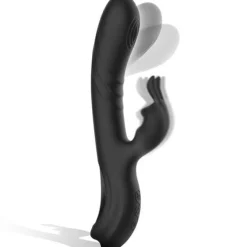 BLACK&SILVER - JAMIE Wiederaufladbarer Silikon-kaninchenstimulator Schwarz