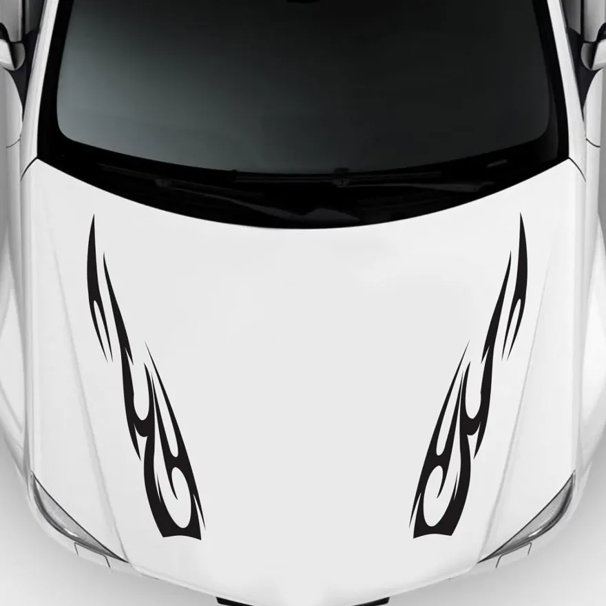 BLAJR Flammen Design Autoaufkleber für Auto, LKW, SUV - Glänzend Schwarz (4