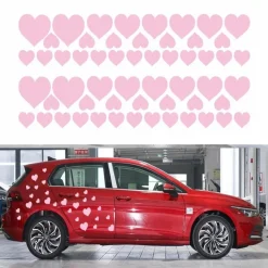 BLAJR Liebe Grafik Auto Aufkleber 56PCS Rosa - Wasserdichtes Sonnenschutz Vinyl