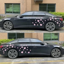 BLAJR Liebe Grafik Auto Aufkleber 56PCS Rosa - Wasserdichtes Sonnenschutz Vinyl