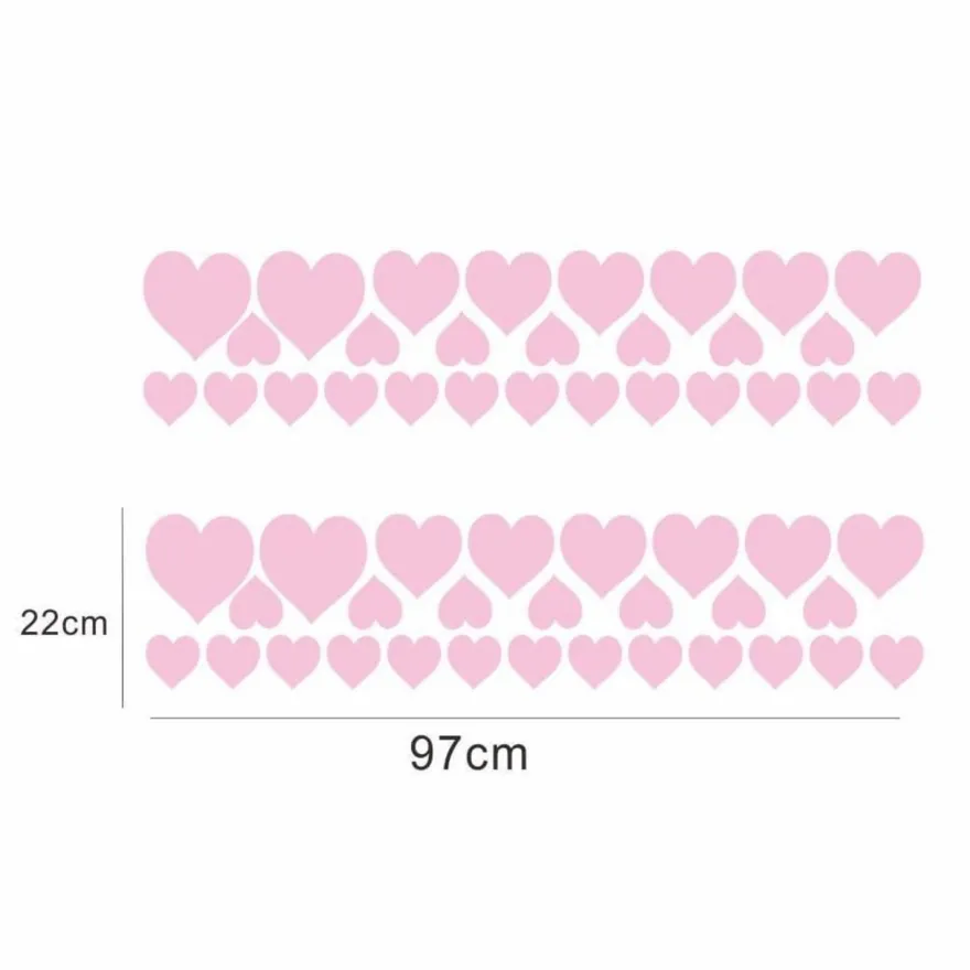 BLAJR Liebe Grafik Auto Aufkleber 56PCS Rosa - Wasserdichtes Sonnenschutz Vinyl