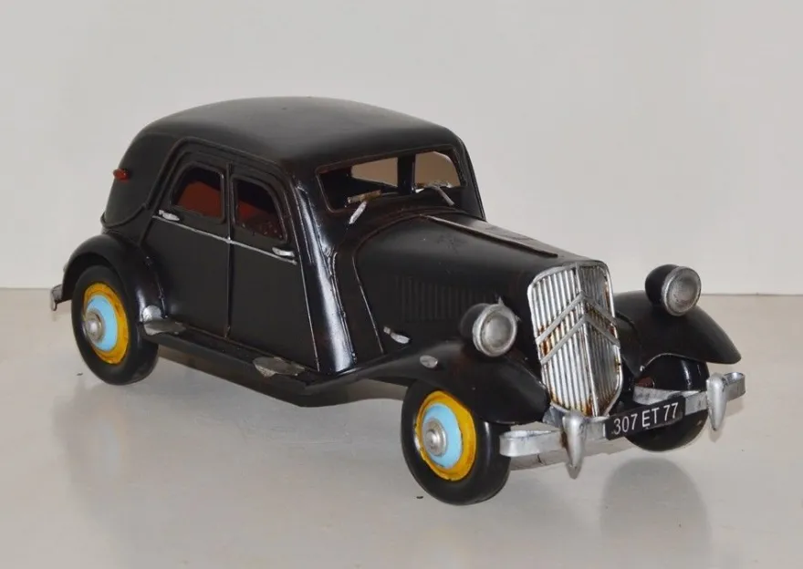 Blechauto Modellauto Citroën Traction Avant Limousine schwarz Oldtimer Länge 30 cm
