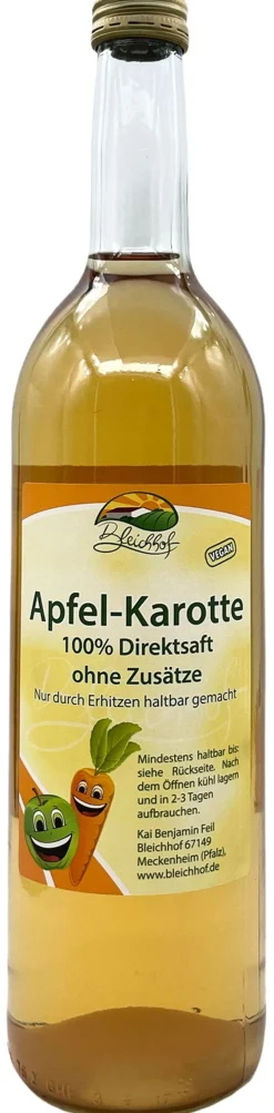 Bleichhof® Apfelsaft mit Karottensaft - Direktsaft, vegan (6x0,72l)
