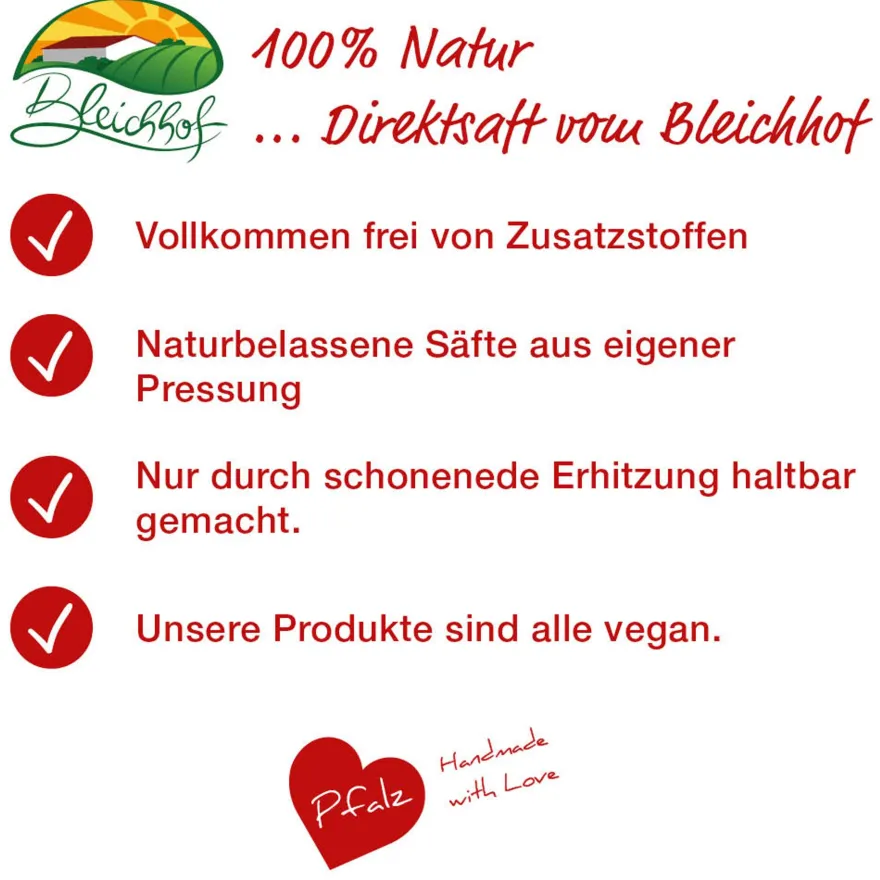Bleichhof® Apfelsaft mit Karottensaft - Direktsaft, vegan (6x0,72l)