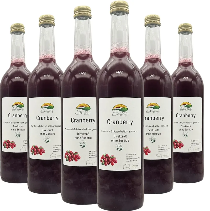 Bleichhof Cranberry-Saft - 100% Direktsaft (6x 0,72l)