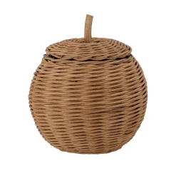 Bloomingville MINI Rosette Korb mit Deckel Rattan Aufbewahrungskorb Braun Ø18cm NEU