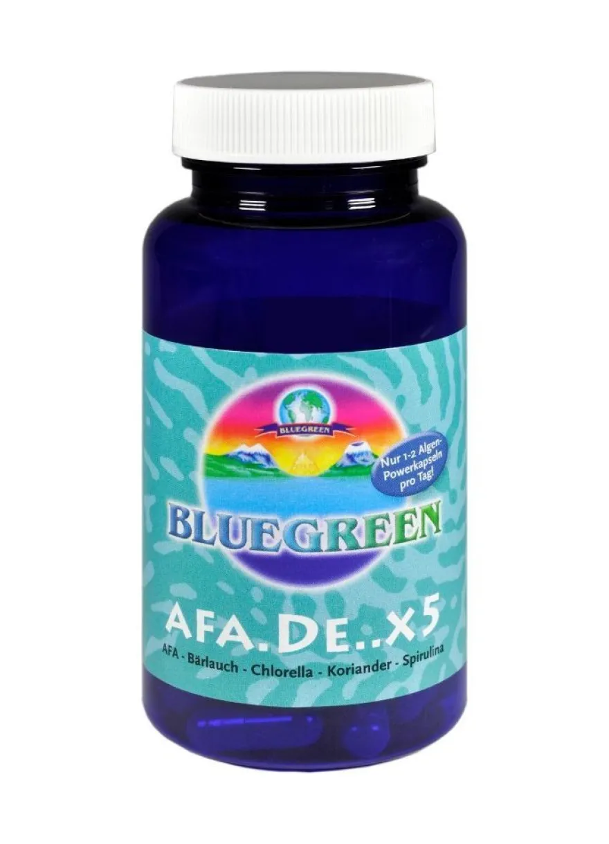 Bluegreen AFA. DE. X5 AFA-Bärlauch-Chlorella-Koriander-Spirulina 30g, ca.60 Kapseln