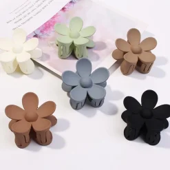 6 Blumen Haarspangen Acryl Große Klauen rutschfest matte Haarstyling-Zubehör