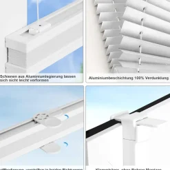 bobodeco Klemmfix Plissee Verdunkelung 30x140 cm Weiß - Einfache Montage ohne