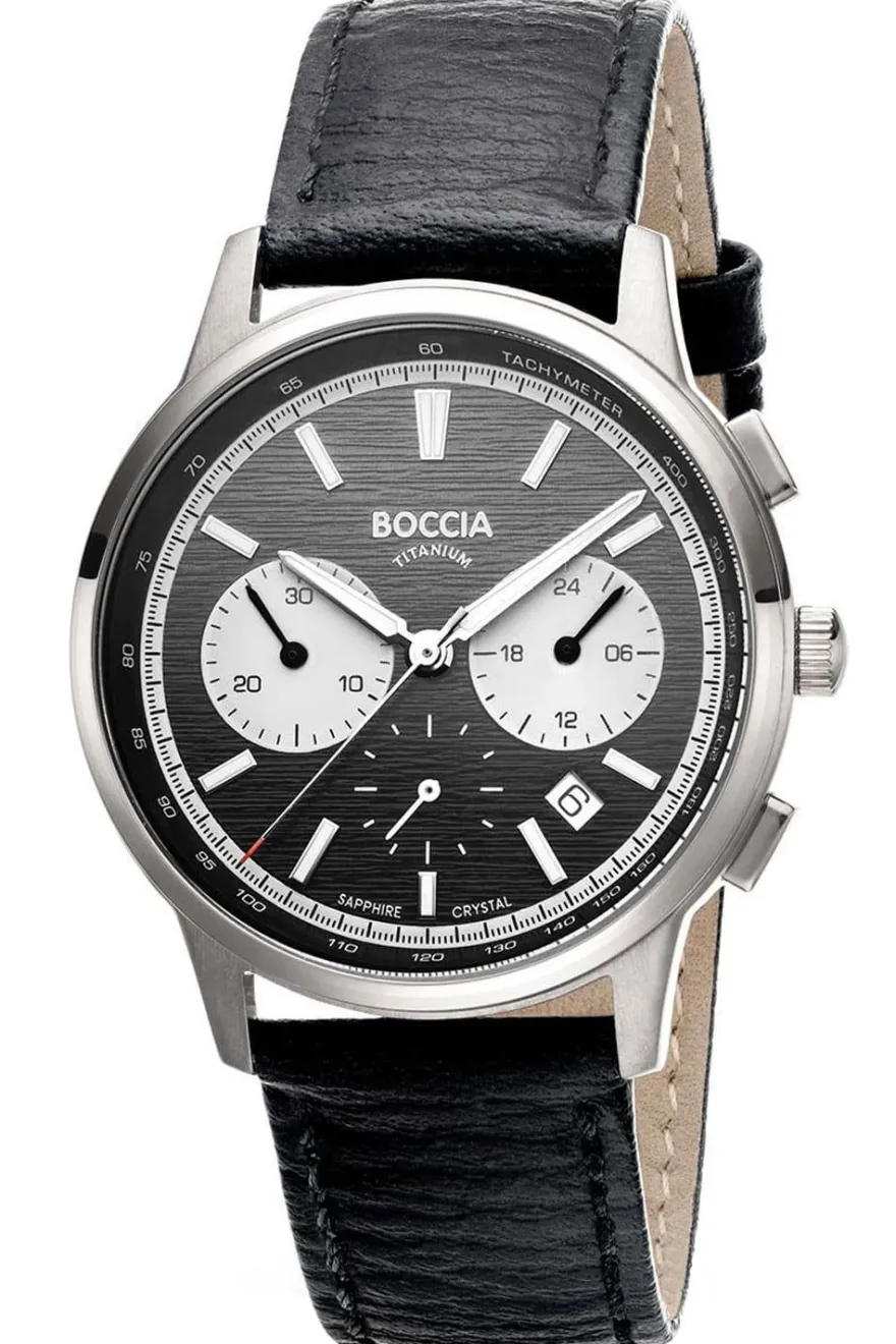 Boccia Herrenuhr Chronograph Titan Schwarz 3734-01
