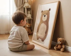 Boho Babyzimmer Poster · Giraffe, Löwe, Bär, Biene, Schwein, Schaf · Niedlich