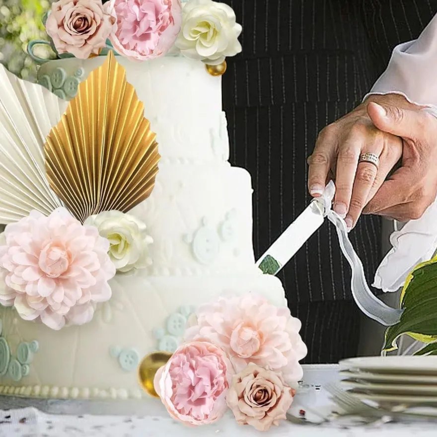 Boho Tortendeko Set 29-teilig mit Blumen und Palmen für Geburtstag Hochzeit