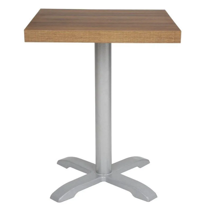 Bolero Tischplatte quadratisch in Eiche rustikal und 600x600x48mm