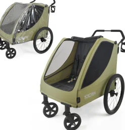 Bollerwagen Kinder 509 Trekker II für 2 Kinder in Grau robust : grau