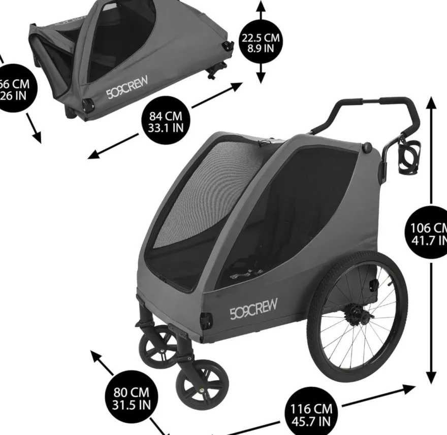 Bollerwagen Kinder 509 Trekker II für 2 Kinder in Grau robust : grau
