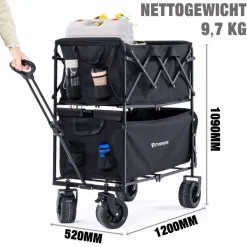 Bollerwagen Klappbarer All Terrain 150/200kg faltbar Handwagen für Camping