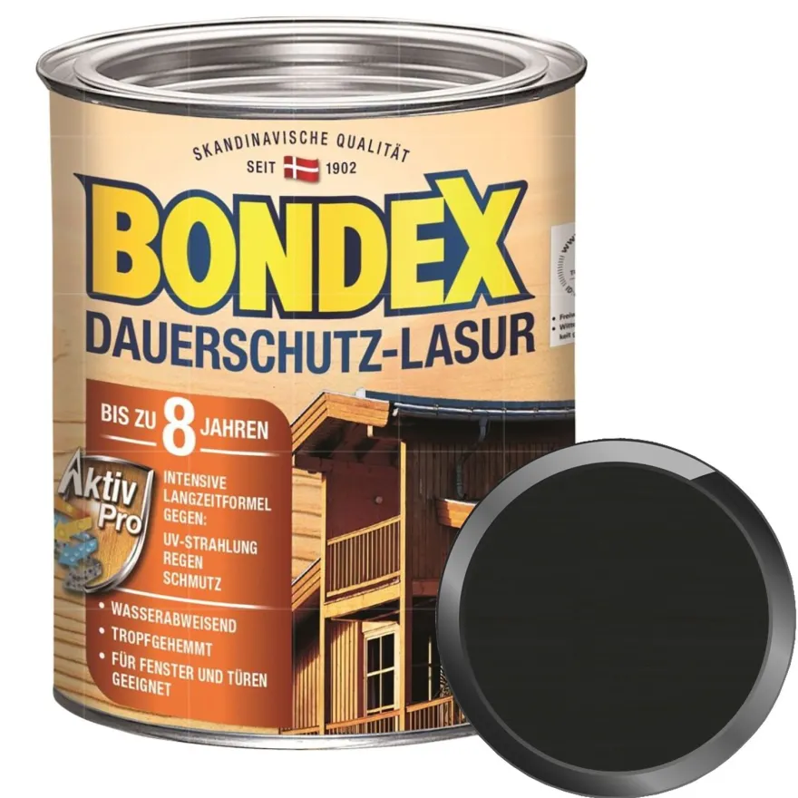 BONDEX Dauerschutz-Lasur 0.75 LTR Wetterschutzlasur Fensterlasur Türenlasur