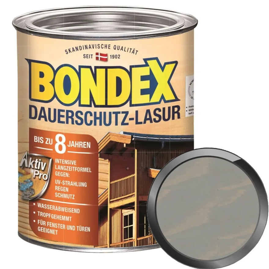 BONDEX Dauerschutz-Lasur 0.75 LTR Wetterschutzlasur Fensterlasur Türenlasur