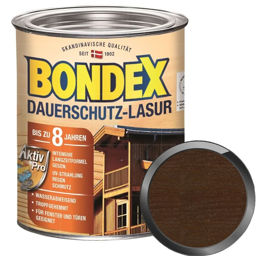 BONDEX Dauerschutz-Lasur 0.75 LTR Wetterschutzlasur Fensterlasur Türenlasur