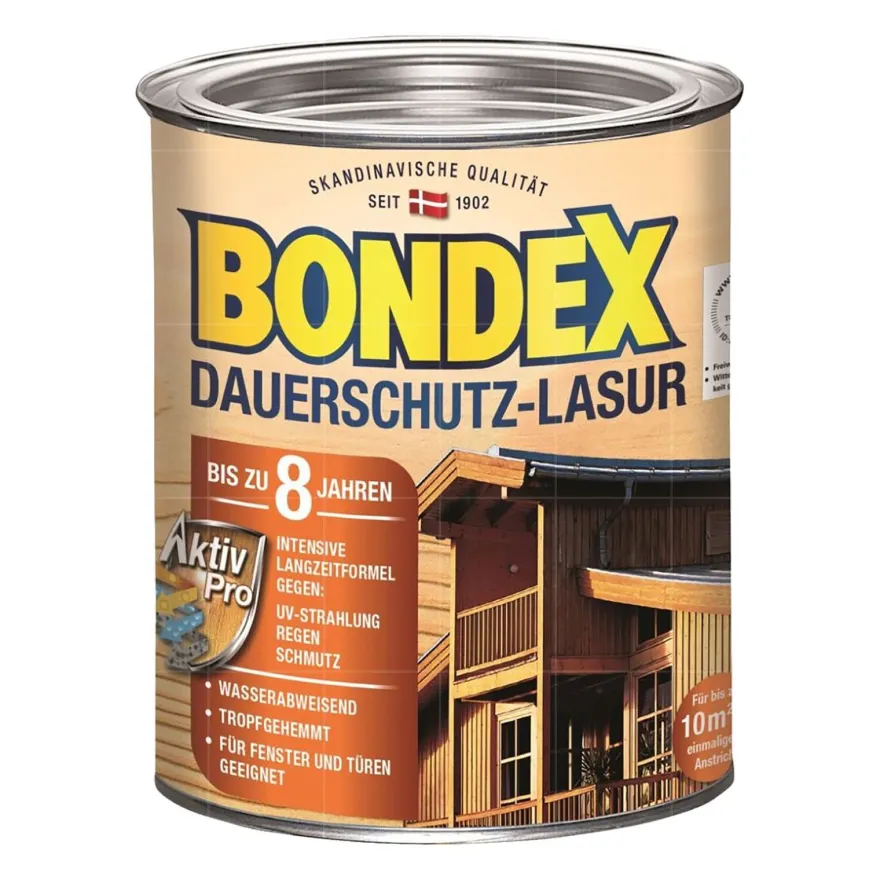 BONDEX Dauerschutz-Lasur 0.75 LTR Wetterschutzlasur Fensterlasur Türenlasur